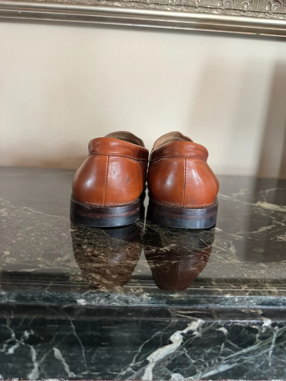 J.Crew Men’s 12 Cognac Brown Leather Penny Loafers Classic Dress Shoes